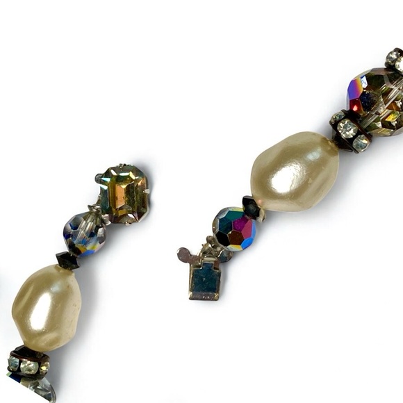 NWT 60’s VINTAGE PAKULA Pearl & Rhinestone Beaded Necklace - Picture 9 of 13